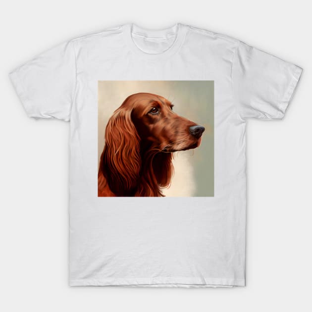 Watercolor Portrait of a Red Irish Setter T-Shirt by designs4days